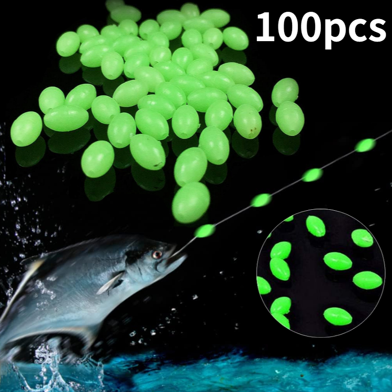 100pcs/lot Oval Night Luminous - đánh giá và giá Fishing Equipment Tools