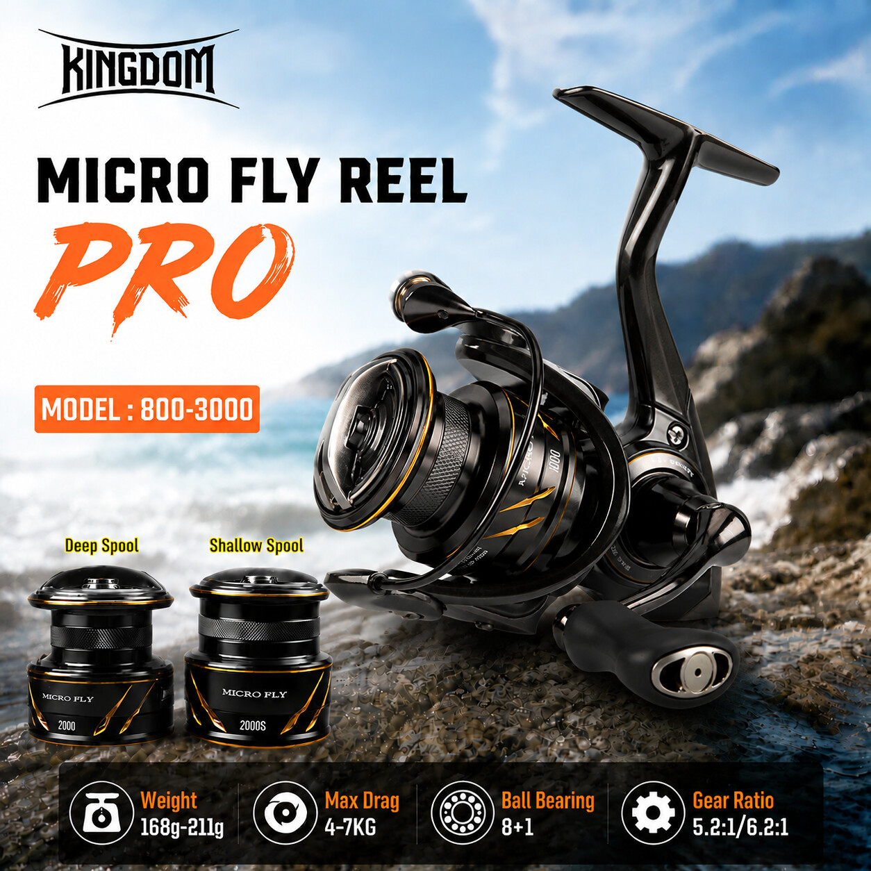 Kingdom Micro Fly Pro Fishing  - đánh giá và giá Abu Garcia Reel Max